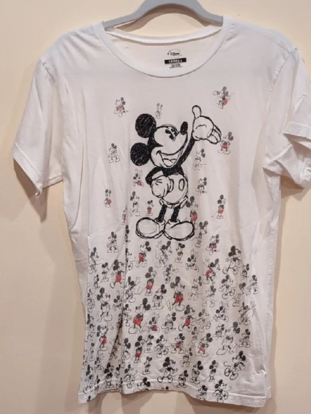 Disney Mickey Mouse White Tee Women's Large